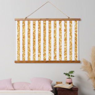 Tapisserie Suspendue Collection Boho Stripes Parties scintillant Verte