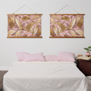 Tapisserie Suspendue Collection Feuille tendance de Boho Rose Rose rose