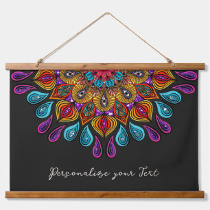 Tapisserie Suspendue Coloré Moderne Mandala Trippy Psychedelic Hippie