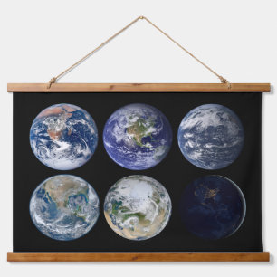 Tapisserie Suspendue Comparaison D'Image De Vues Iconiques De La Planèt
