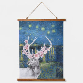 Tapisserie Suspendue Compilation Van Gogh Nuit étoilée et cerf fleur 
