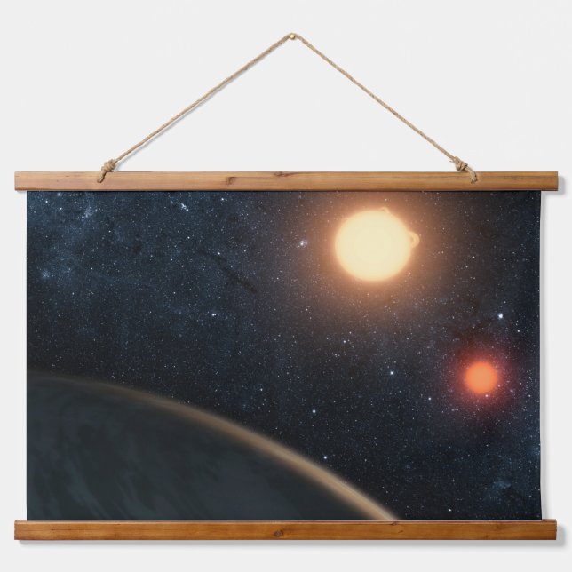 Tapisserie Suspendue Concept de l'artiste illustrant Kepler-16b. (Devant)