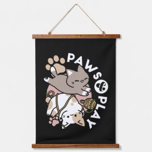 Tapisserie Suspendue Conception de chats mignons et joueurs – Art de pa