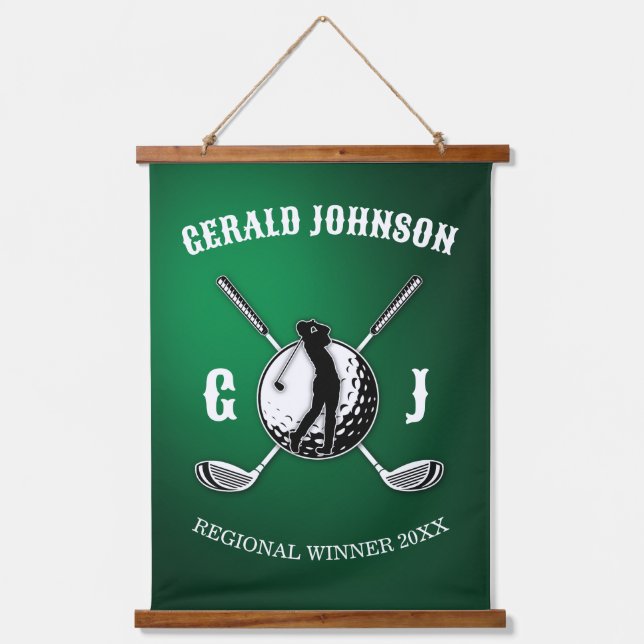 Tapisserie Suspendue Conception de monogramme de golf sur mesure (Recto)