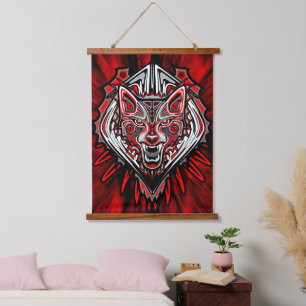 Tapisserie Suspendue Conception de totem tribal Haida Loup