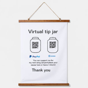 Tapisserie Suspendue Conseil virtuel jar q r code argent don PayPal ven