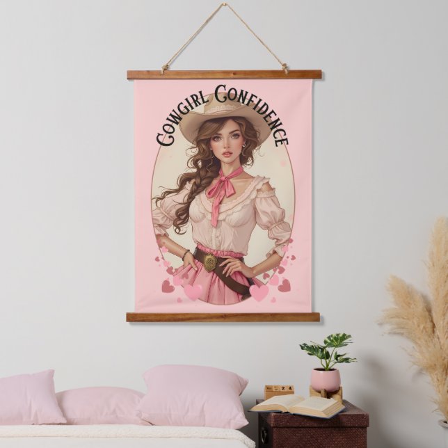 Tapisserie Suspendue Coquette Cowgirl Western Mode Portrait (Chambre à coucher)