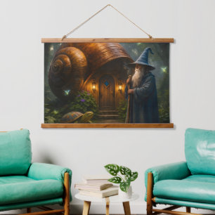 Tapisserie Suspendue Coquille d'escargot de sorcier cottage bois surmon