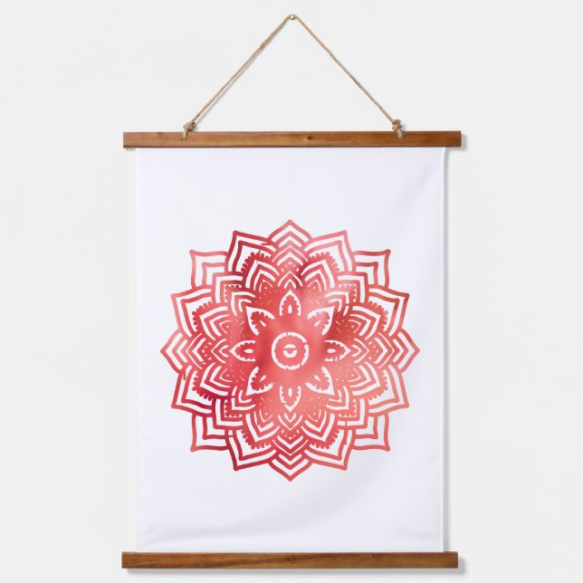 Tapisserie Suspendue Coral Mandala (Recto)