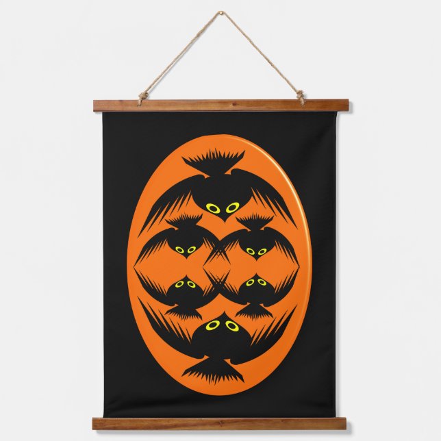 Tapisserie Suspendue Corbeaux d'Halloween (Recto)