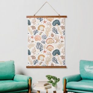 Tapisserie Suspendue Côtière rustique - Coquillages, Starfish, Reef (24