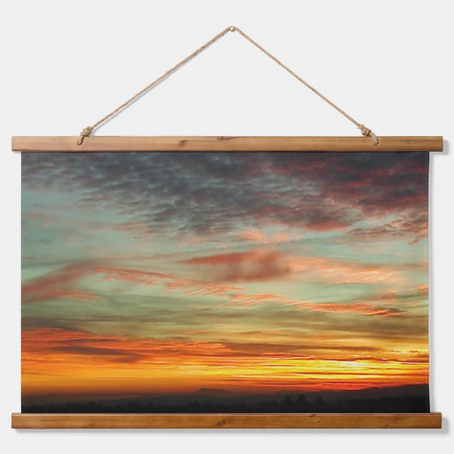 Tapisserie Suspendue Coucher de soleil éclatant de l'Oregon (Devant)