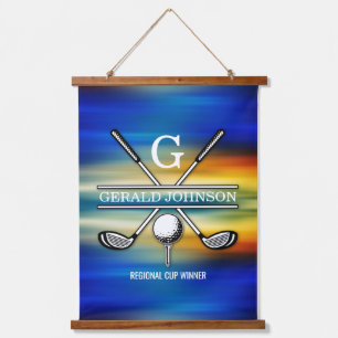 Tapisserie Suspendue Coucher de soleil Elegant Golf Monogramme Design