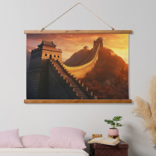 Tapisserie Suspendue Coucher de soleil sur la Grande Muraille de Chine