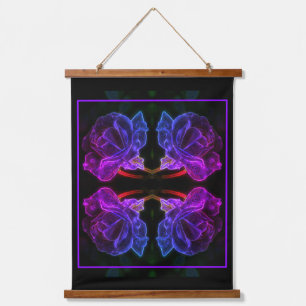 Tapisserie Suspendue Couleurs Abstraites Fleur Rose violet