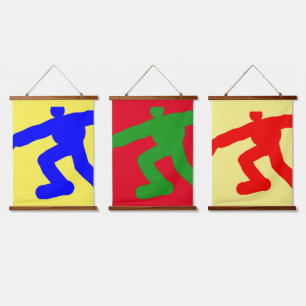 Tapisserie Suspendue Coureurs masculins série de 3