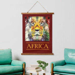 Tapisserie Suspendue Créatif faune Lion africain Voyage Afrique