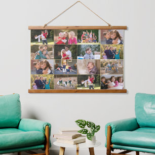 Tapisserie Suspendue Créer 16 Photo Collage Famille Bébé Monogrammé