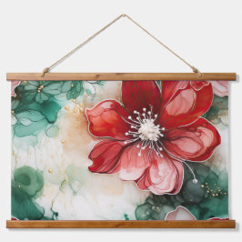 Tapisserie Suspendue Crimson Yuletide fleurit Botanique