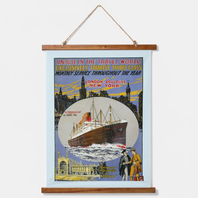 Tapisserie Suspendue Cruise Ship, New York Skyline & A London Street (Recto)