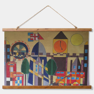 Tapisserie Suspendue Cubisme Acrylique Londonien