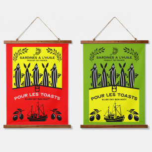 Tapisserie Suspendue Cuisine française vintage de sardines