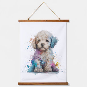 Tapisserie Suspendue Cute Poodé Chiot Aquarelle Art