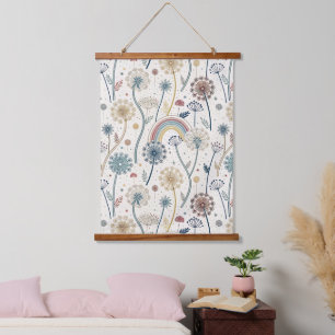 Tapisserie Suspendue Dandelions Whimsical Rainbow et Botanical (2)