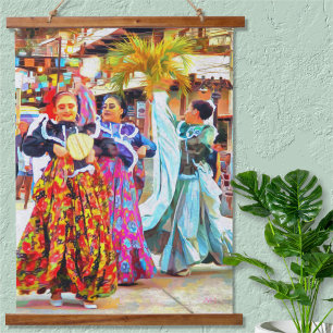 Tapisserie Suspendue Danseurs du Festival mexicain de Ceviche 2549