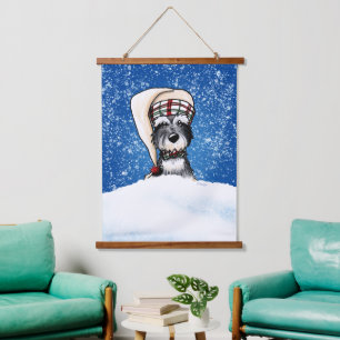 Tapisserie suspendue de schnauzer d'hiver KiniArt