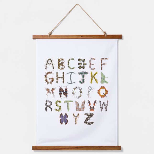 Tapisserie Suspendue Décor de pépinière - Alphabet d'insectes (Recto)