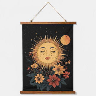 Tapisserie Suspendue Déesse solaire céleste avec fleurs florissantes
