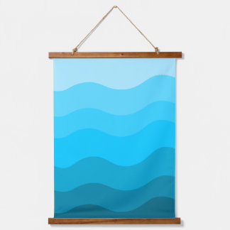 Tapisserie Suspendue Dégradé des vagues bleues