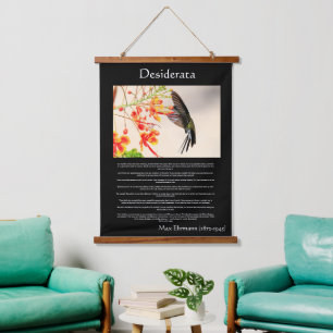 Tapisserie Suspendue Desiderata Hummingbird bourdonne une fleur