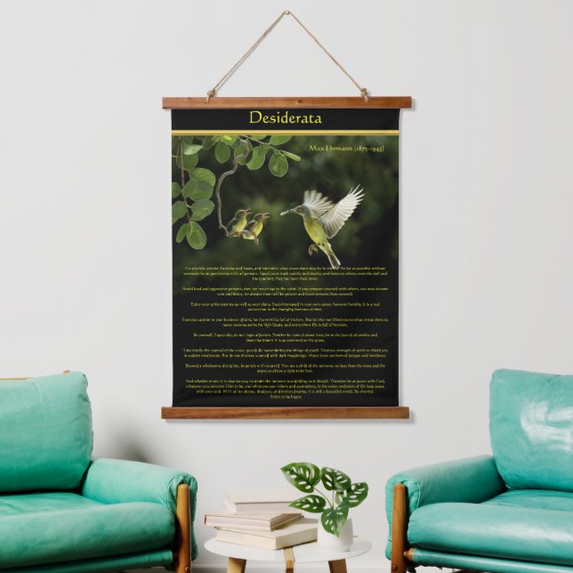 Tapisserie Suspendue Desiderata Hummingbird nourrit le bébé (Salon)