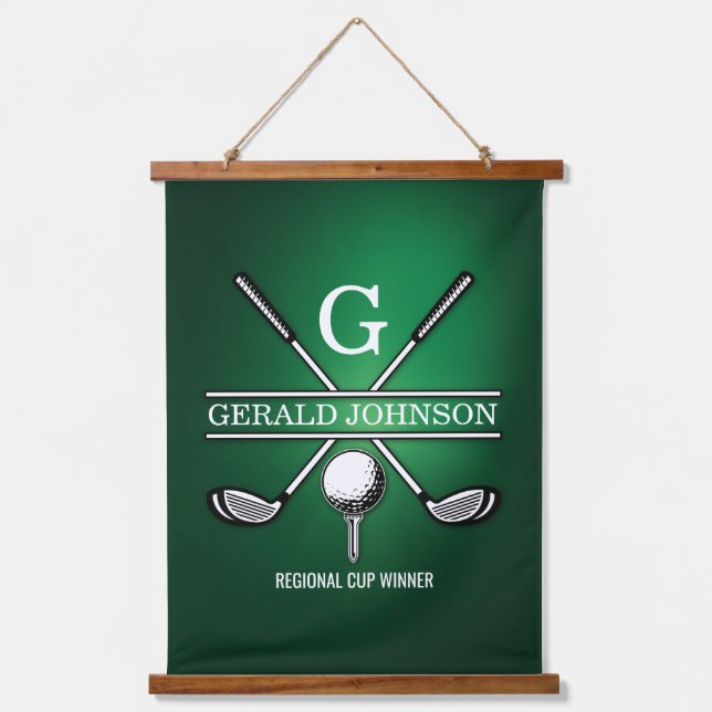 Tapisserie Suspendue Design élégant de Monogramme de Golf Customisé (Recto)