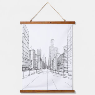 Tapisserie Suspendue Dessin d'architecture