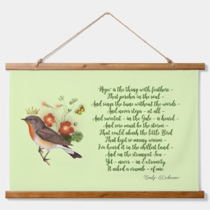 Tapisserie Suspendue Dickinson Hope Poem & Crown Bird