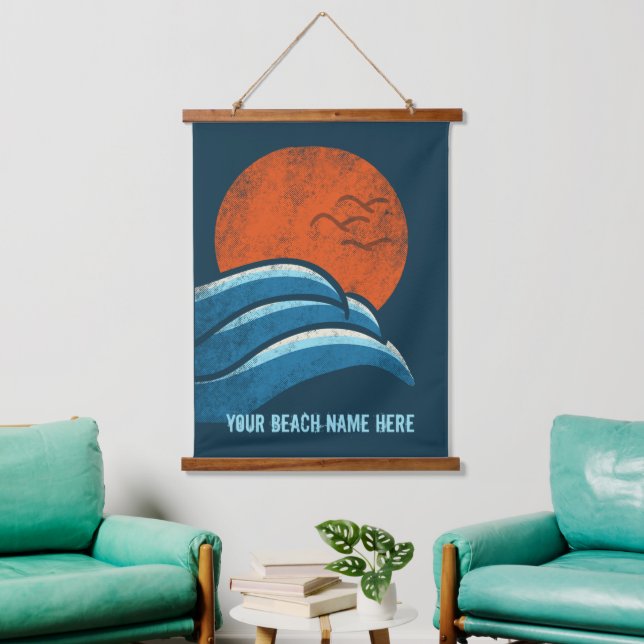 Tapisserie Suspendue do-it-yourself Custom Travel Poster Plage Ocean Su (Salon)