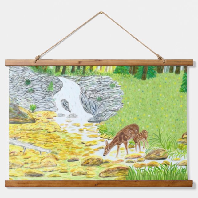 Tapisserie Suspendue Doe and fawn (Devant)