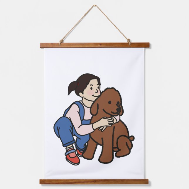 Tapisserie Suspendue Doglover girl (Recto)