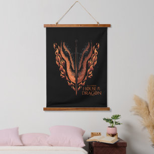 Tapisserie Suspendue Dragon in Flames Behind Sword