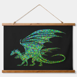 Tapisserie Suspendue Dragon Mosaïque Vert Incroyable