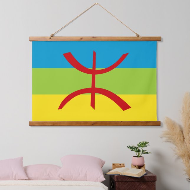 Tapisserie Suspendue Drapeau Amazigh Drapeau Berber Drapeau Kabyles (Chambre à coucher)