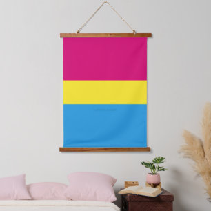 Tapisserie Suspendue Drapeau de fierté pansexuelle SlipperyJoe rose amb