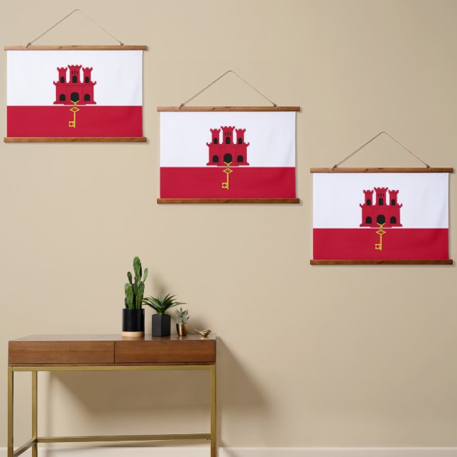 Tapisserie Suspendue Drapeau de Gibraltar (Asymétrique)