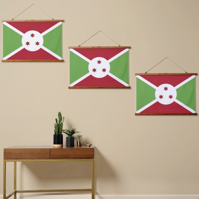 Tapisserie Suspendue Drapeau du Burundi (Asymétrique)