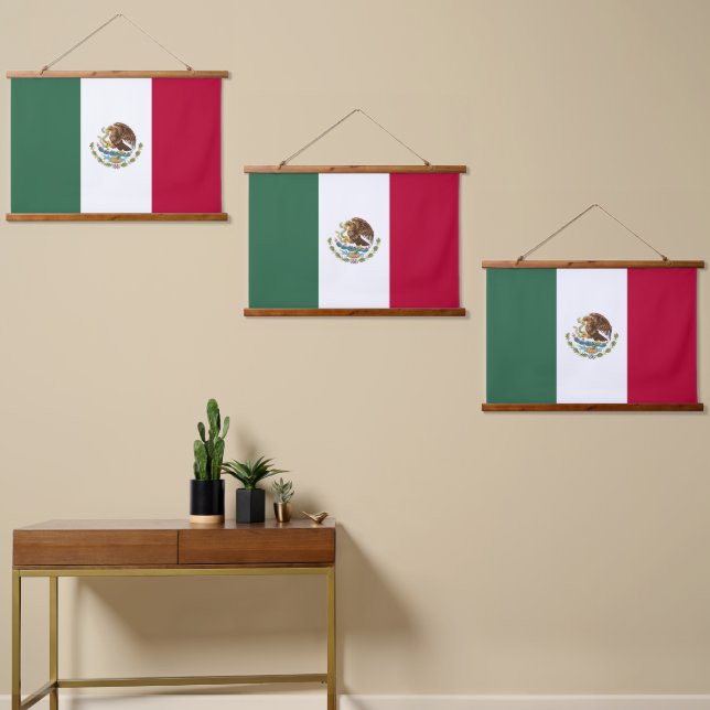 Tapisserie Suspendue Drapeau du Mexique (Asymétrique)