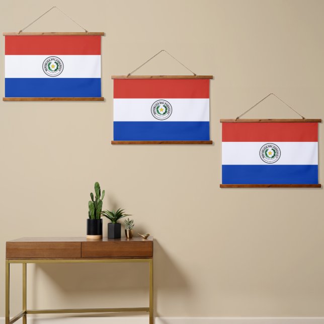 Tapisserie Suspendue Drapeau du Paraguay (Asymétrique)