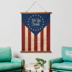 Tapisserie Suspendue Drapeau vintage USA 250e anniversaire, Liberté pat